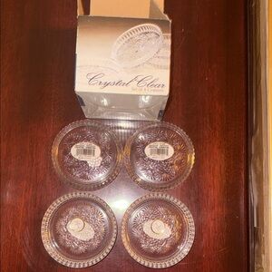 Crystal Clear Glass Coasters Set